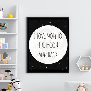 I Love You to the Moon and Back Wall Decor Printable | Baby Girl ...