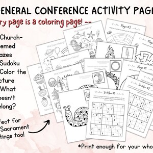 General Conference April 2025 Activities for Kids | Coloring Page Pack ...
