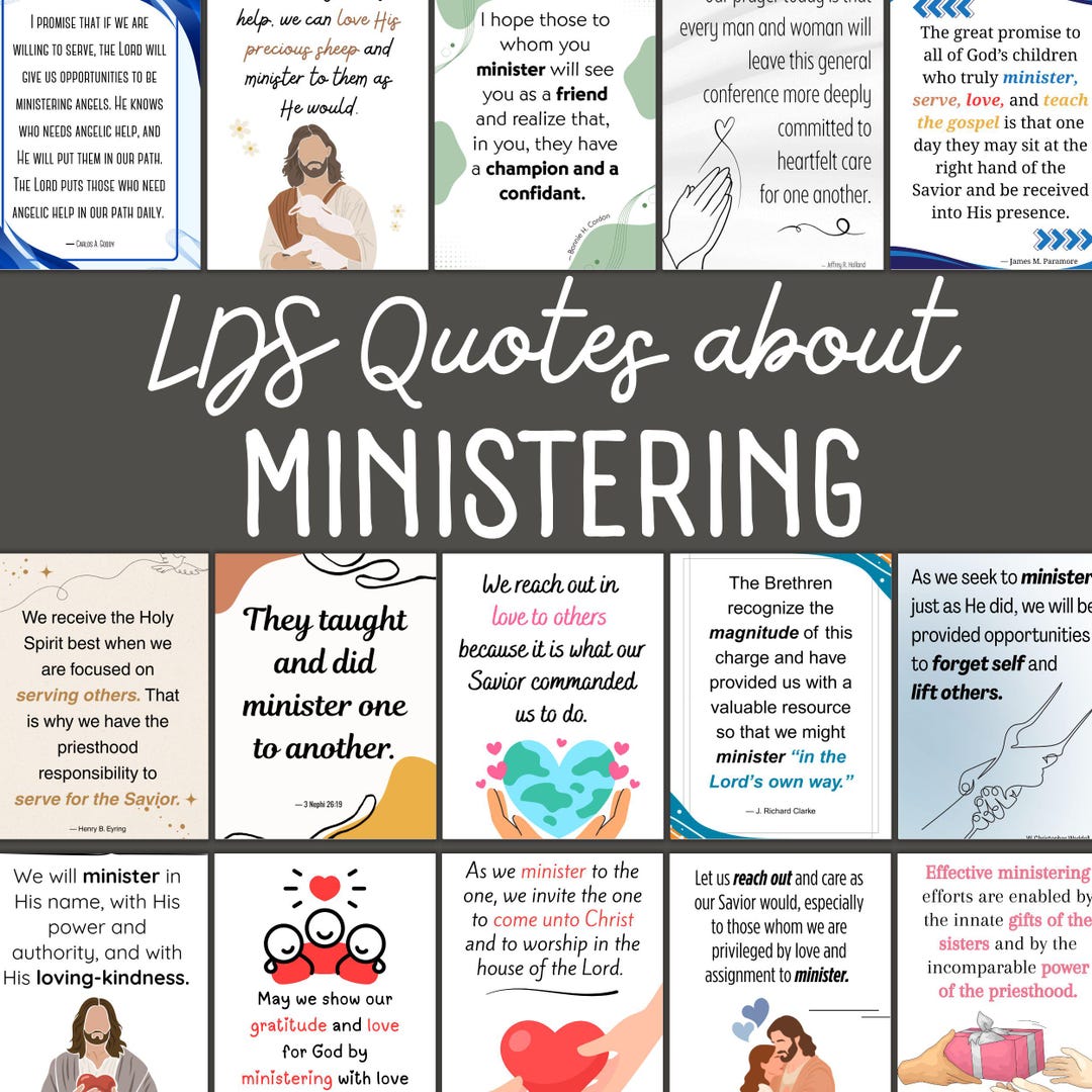Printable LDS Ministering Quotes | Shareable Quote Cards | 15 Inspiring ...