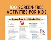 Kids Screen-Free Activities Printable | Boredom Buster Checklist | Indoor & Outdoor Activities  for Kids to Stay Busy and Scree Free