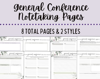 General Conference Adult Activity Pages | Notetaking Pages for Moms | Oct 2026 General Conference | Notes for Adults | LDS Devotionals | PDF