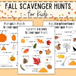 Fall Scavenger Hunt for Kids | Printable Pumpkin Patch Activity | Nature Scavenger Hunt | Fall Outdoor Activity for Kids and Families