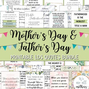 Set di citazioni LDS stampabili per la festa della mamma e del papà - Oltre 25 biglietti d'auguri / Download immediato / Biglietti per la festa della mamma / Biglietti per la festa del papà