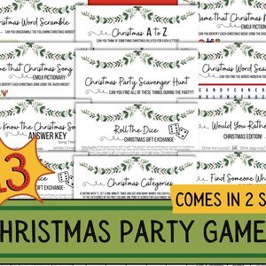 Christmas Party Games Bundle | Printable Holiday Games | Fun Adult Office Work Party Games | Easy Christmas Party Activities for Families