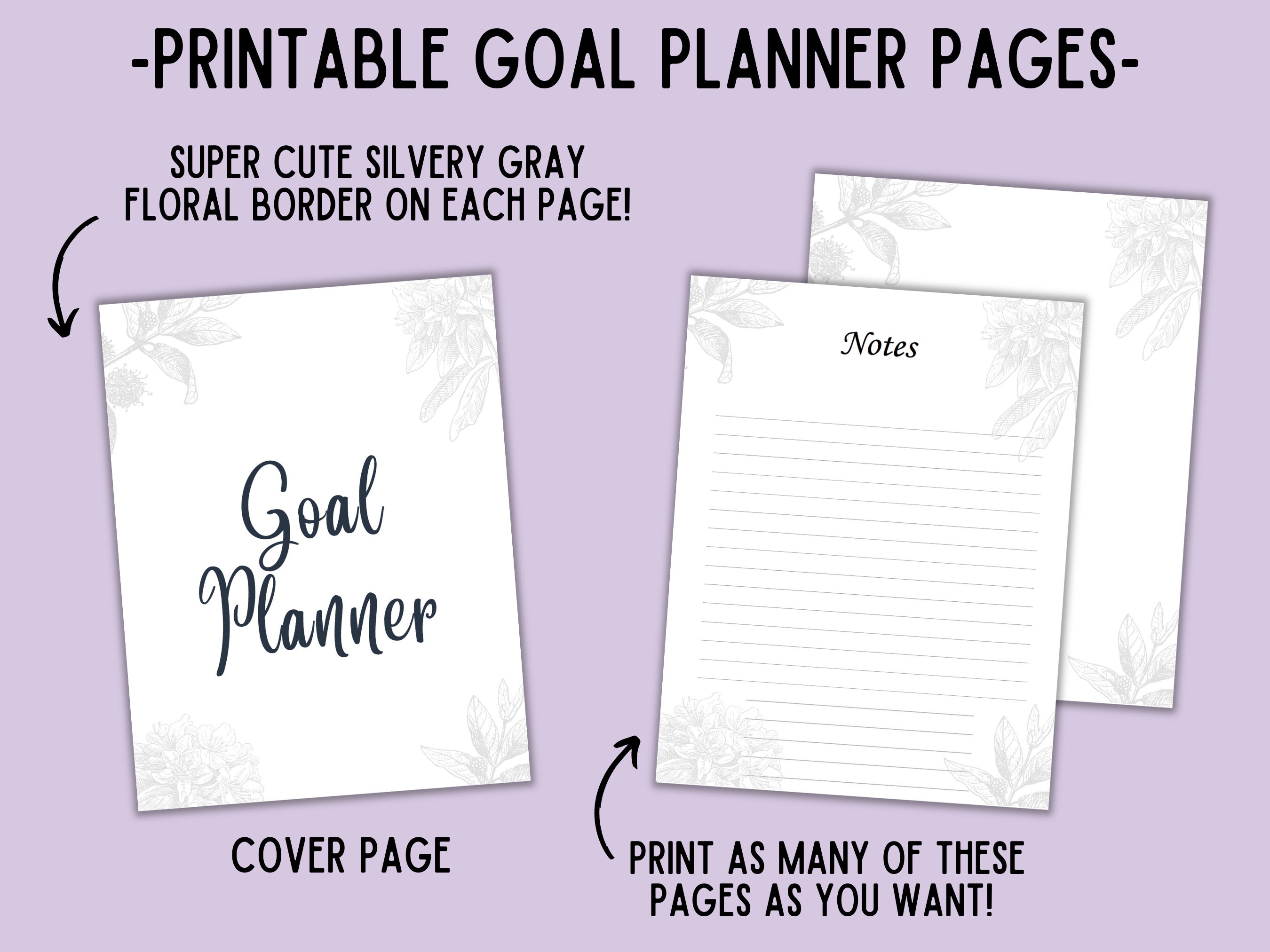 Printable Goal Planner Bundle | Daily, Weekly, Monthly Goal Pages | New ...