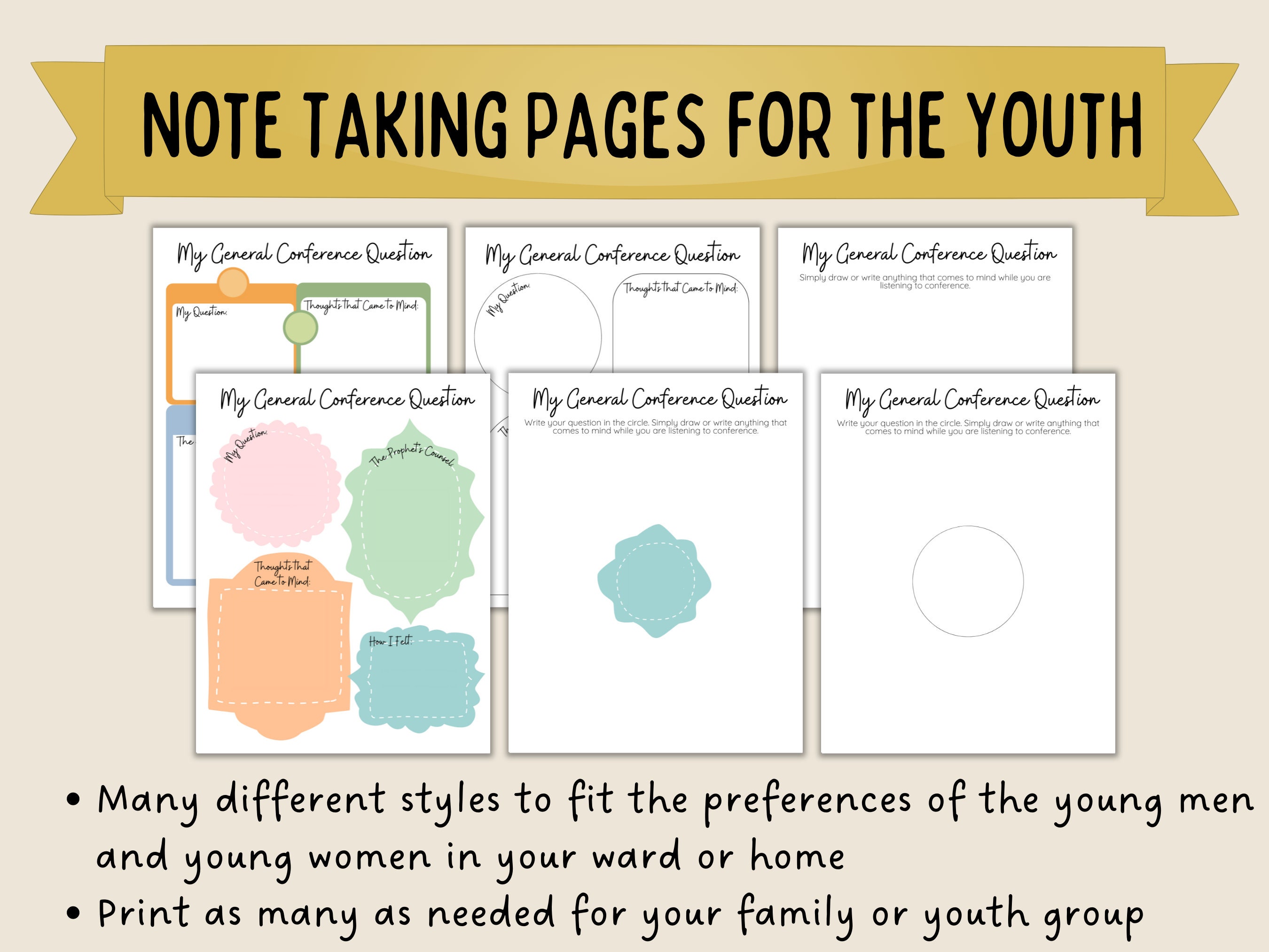 General Conference Youth and Adult Activity Pages | April 2025 | Note ...