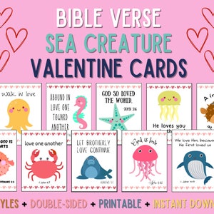 Bibel Vers Valentinstag | Druckbare christliche Valentinstagskarten | Schriftkarten | Bibel Vers Lunchbox Notizen | Valentinstag Party |