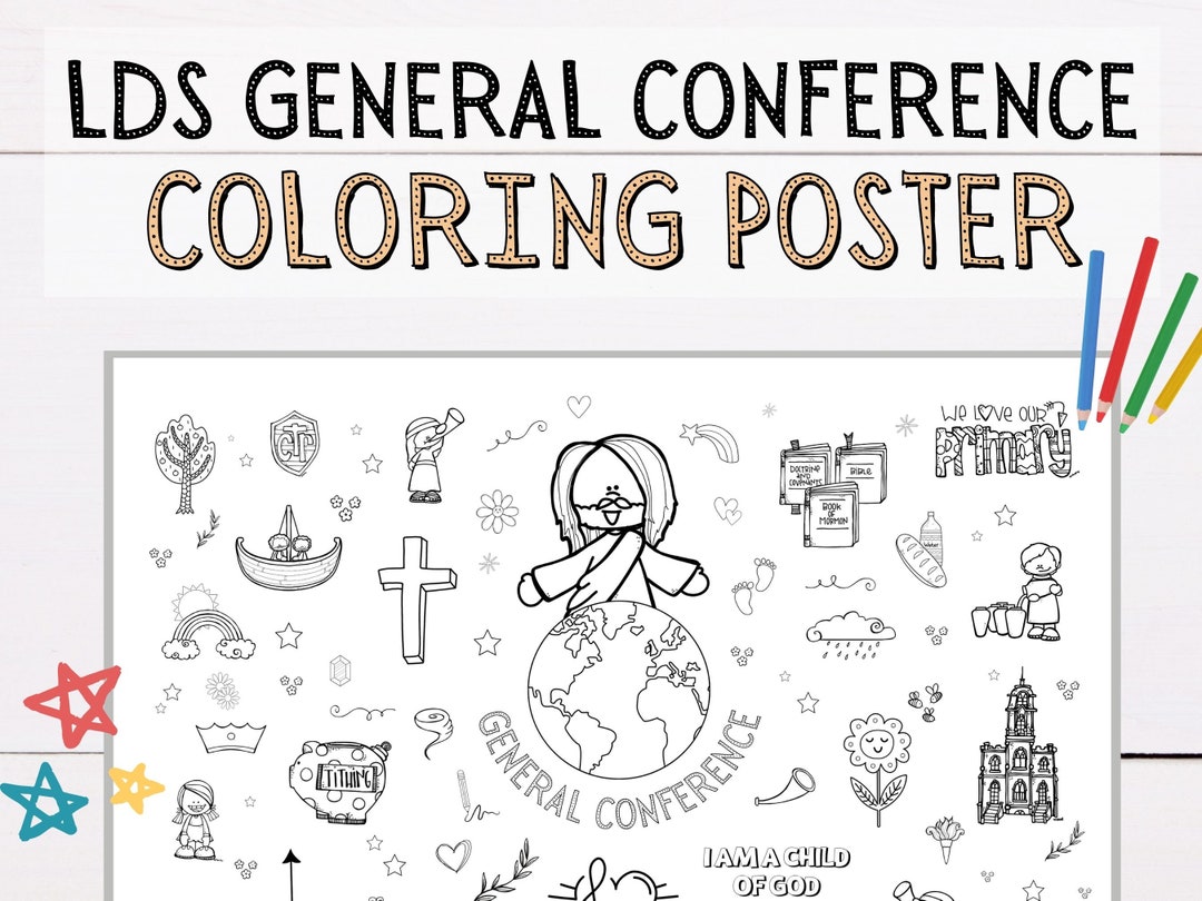 LDS General Conference Coloring Poster for Kids April 2025 LDS
