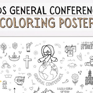 LDS Generalkonferenz Ausmalposter für Kinder | Oktober 2025 | LDS Ausmalbilder | Druckbares Poster | Aktivitäten der Generalkonferenz