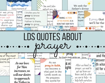 15 Printable LDS Quotes About Prayer | Latter-day Saint Quote Cards for Relief Society, Ministering Gifts & Church Handouts | Wall Art