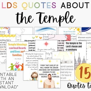 Afdrukbare LDS-tempelcitaatkaarten | Set van 15 inspirerende citaten over de tempel | LDS-decor | Direct downloaden | LDS-cadeaukaarten voor bruiloften
