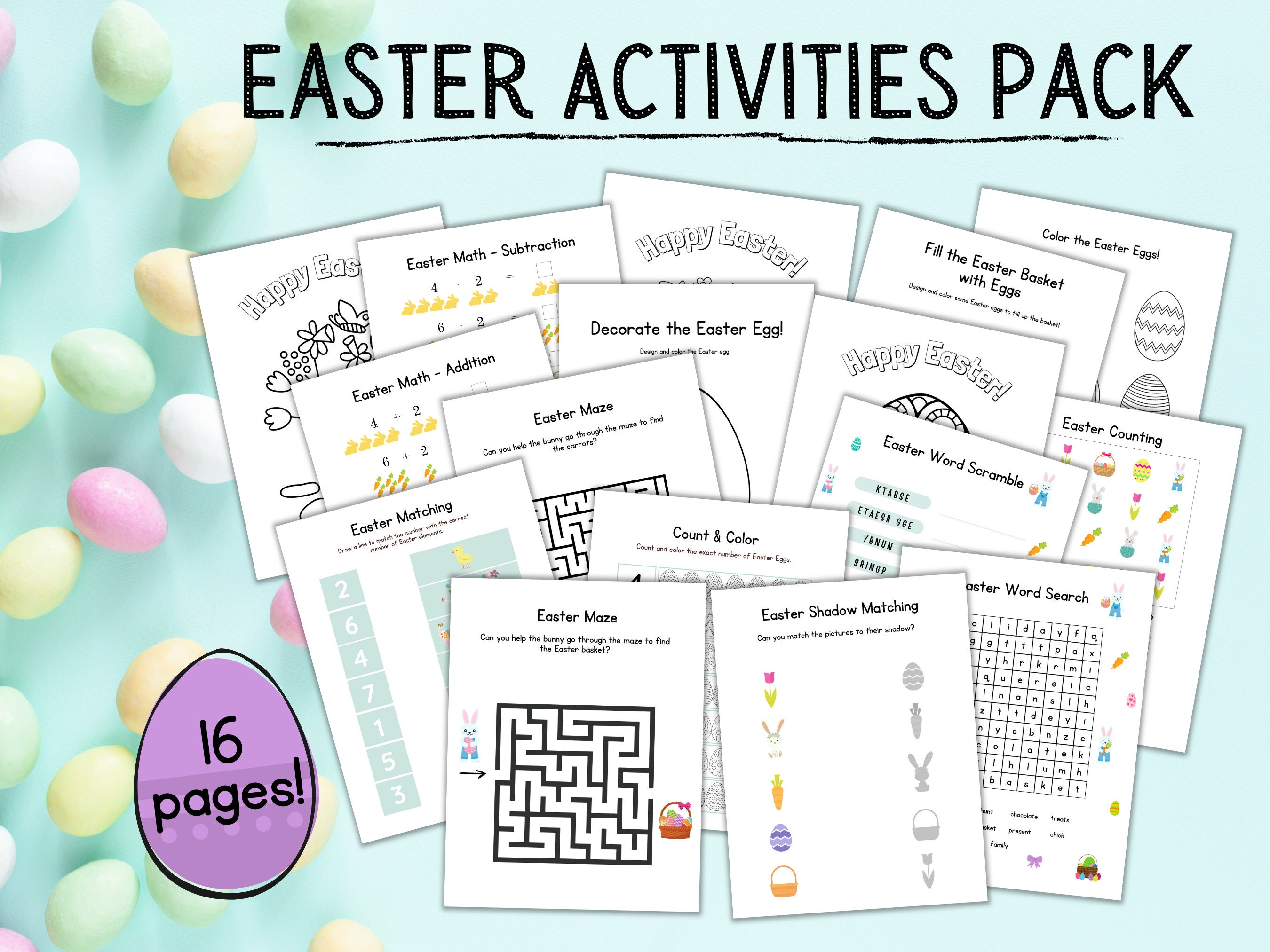 Easter Game Set Printables | Easter Activity Sheets | Educational ...