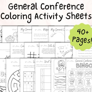 General Conference April 2025 Activities for Kids | Coloring Page Pack ...