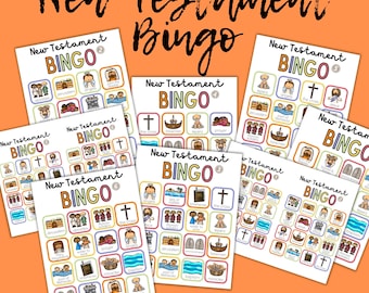 Printable New Testament Bingo Game | Bible Bingo for Kids | Christian Memory Matching Game | Sunday School Activity | Church Game Printable
