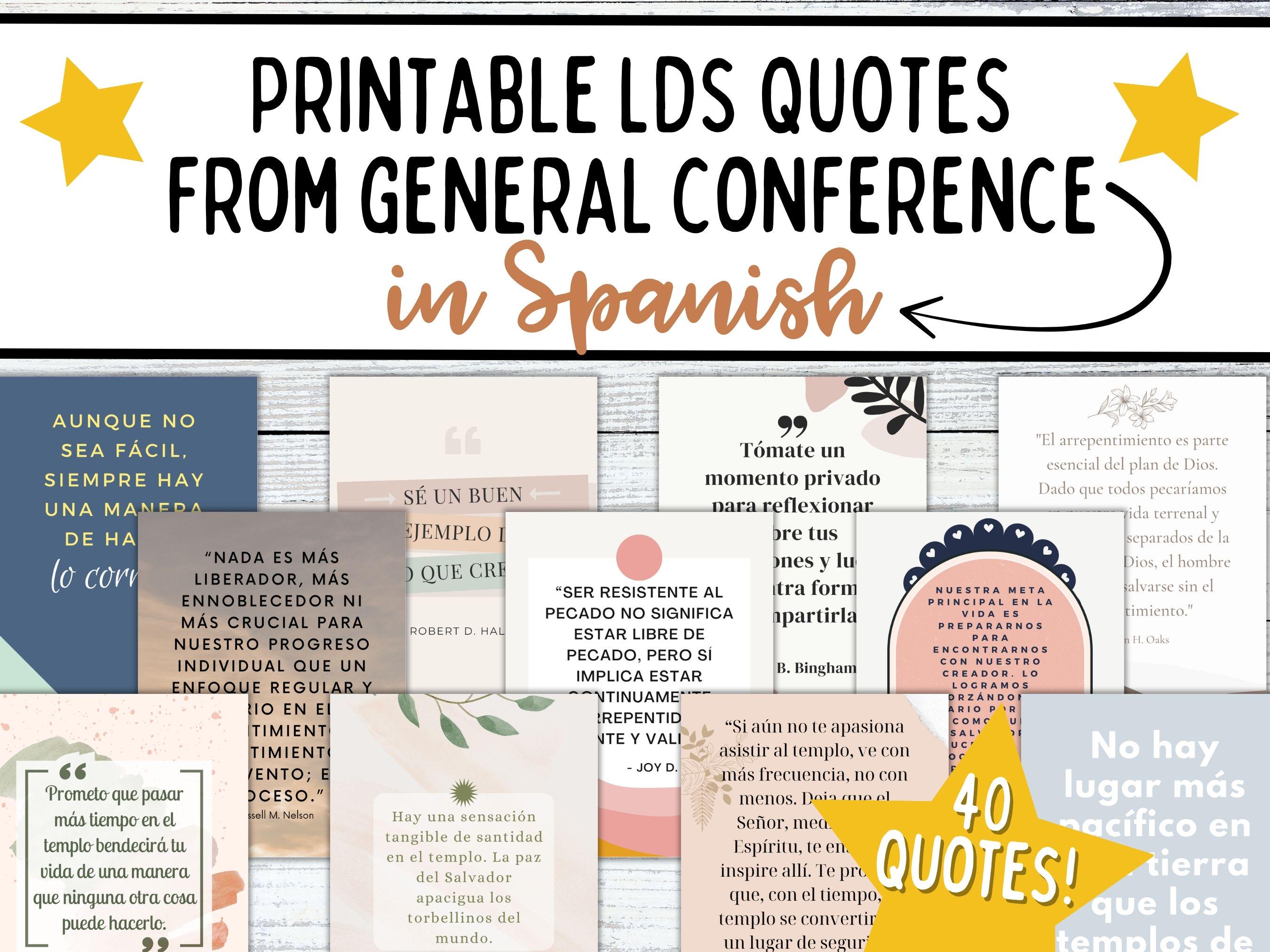 40 Printable LDS Quotes in Spanish | General Conference Quotes | Relief  Society | Sacrament | Inspirational Spanish Church Decor - Etsy Israel, image size:2700x2025