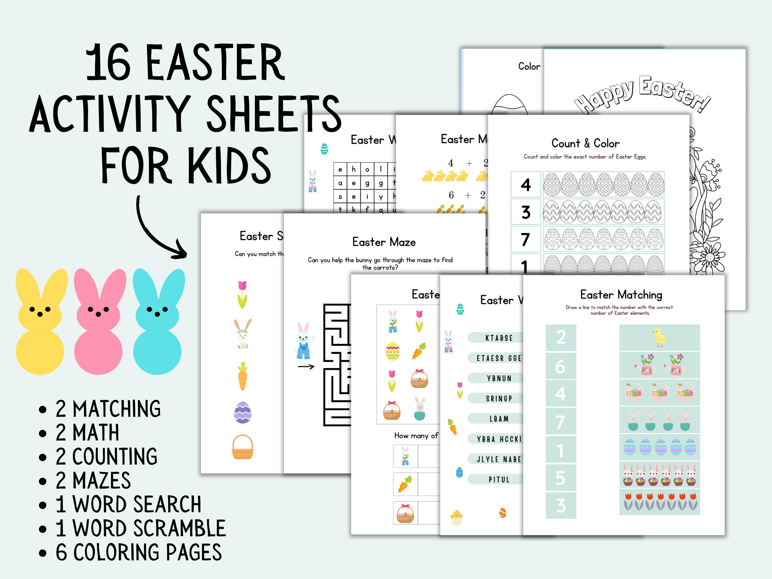 Easter Game Set Printables | Easter Activity Sheets | Educational ...