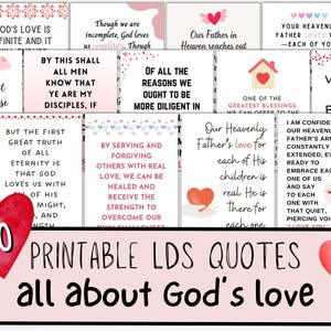 Citas SUD sobre el amor / Citas SUD para el Día de San Valentín / Citas SUD para imprimir para el Día de San Valentín para la Santa Cena / Sociedad de Socorro / Mujeres Jóvenes