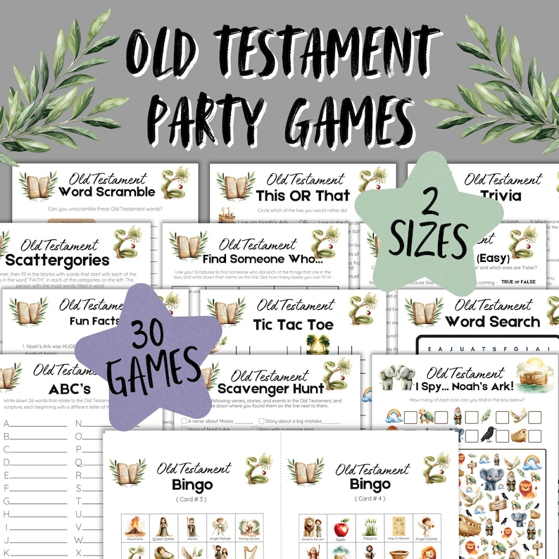 Printable Old Testament Games MEGA Pack | 30 Bible Games for Kids ...
