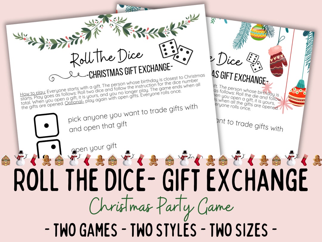 Gift Exchange Game Dice Game for Christmas Parties White Elephant Game