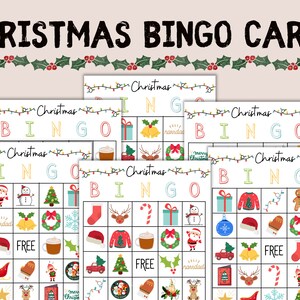 Christmas Bingo | Printable Kids Christmas Activity | Christmas Bingo Game | Christmas Party Game | Christmas Memory Game | Digital Download