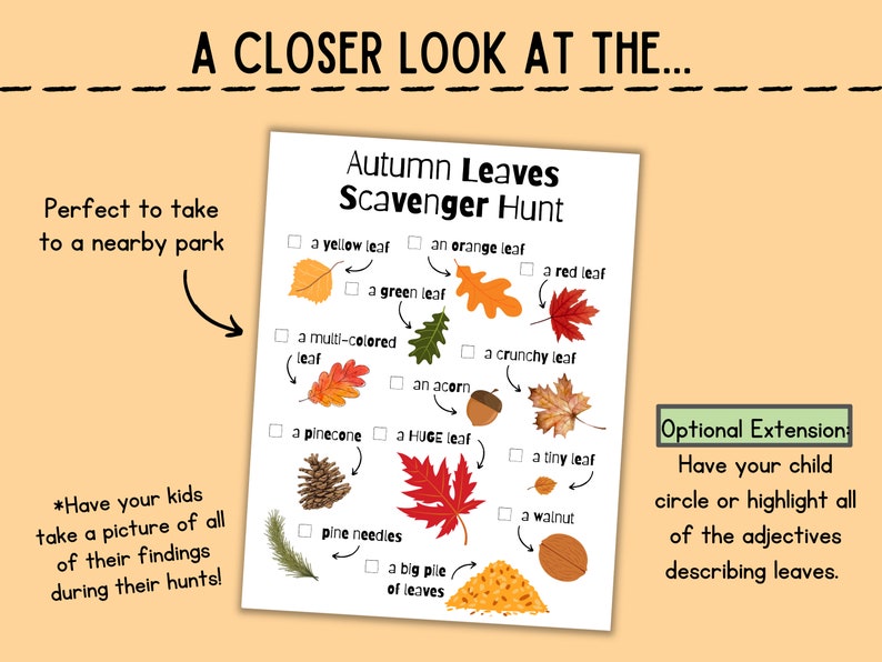 Fall Scavenger Hunt for Kids | Printable Pumpkin Patch Activity ...