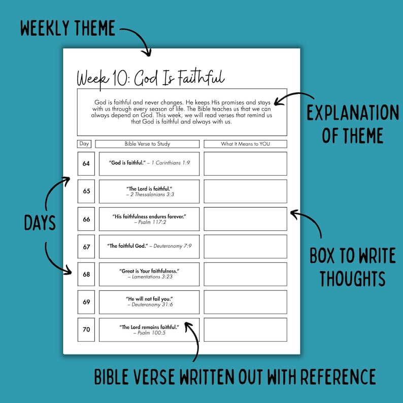 Printable Bible Study for Kids | Verse a Day Challenge | 365 Bible ...