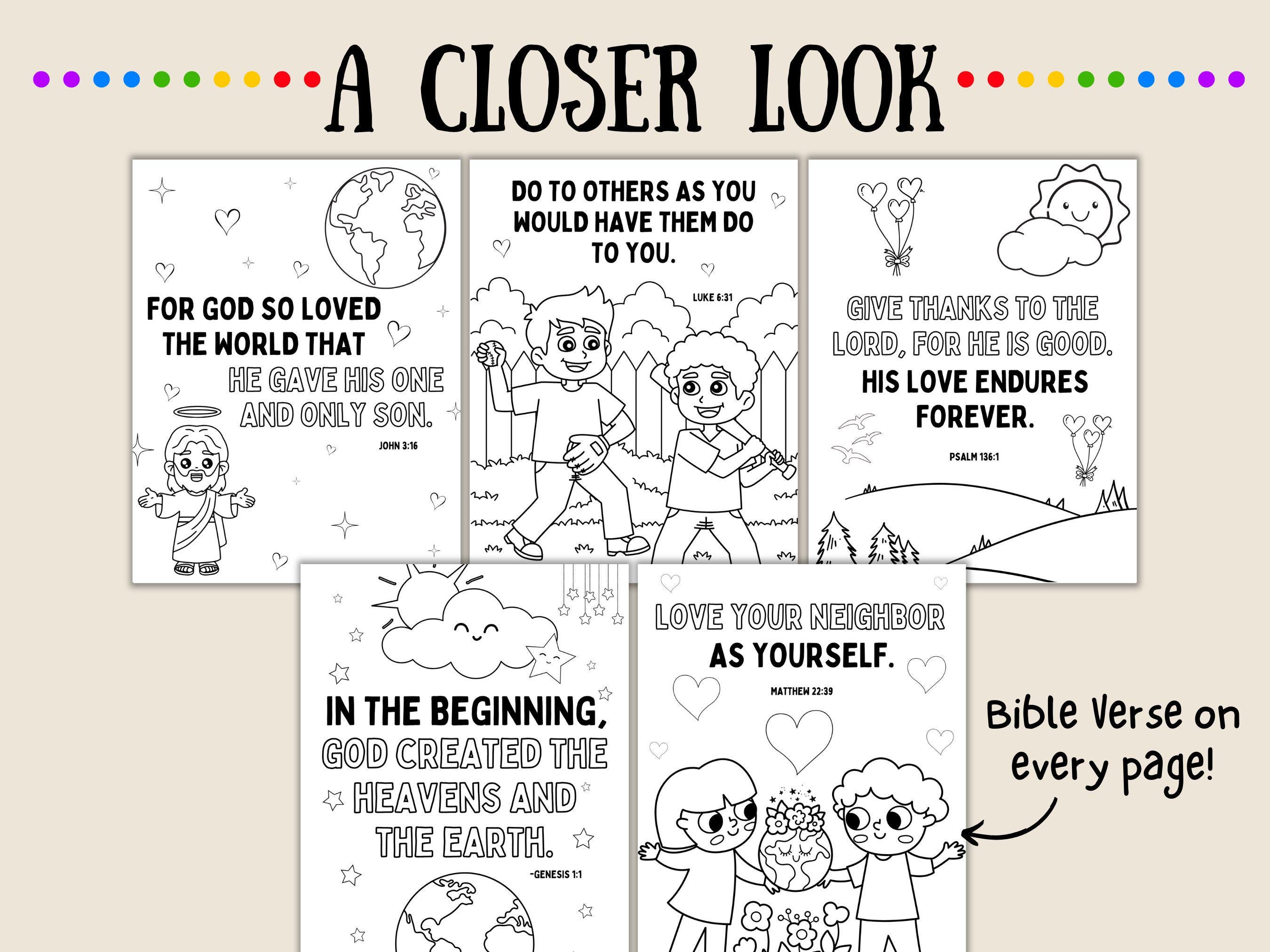 Bible Verse Coloring Pages for Kids | Printable Coloring Book for ...
