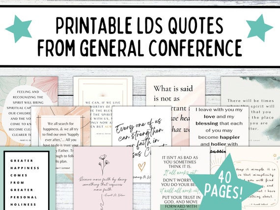 LDS Quotes from General Conference | Printable LDS Quotes | LDS General Conference Talks | Sacrament | Relief Society | Young Women's