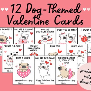 Cartes de Saint Valentin chien mignon | Saint-Valentin chien imprimable pour enfants | Saint-Valentin pour chiots | Saint-Valentin en classe | Fête de la Saint-Valentin |