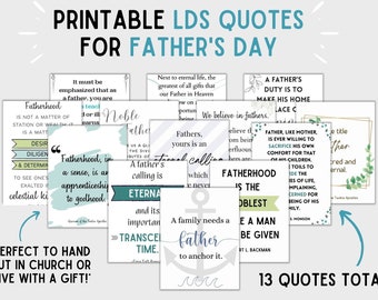 LDS Father&#39;s Day Quotes Printable | Father&#39;s Day Gifts | Father&#39;s Day Card | LDS Gifts | Printable LDS Quotes for Priesthood