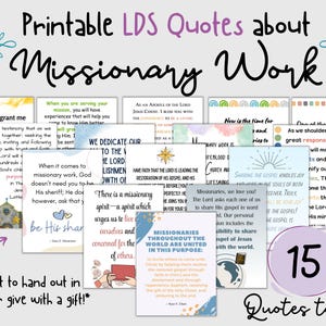 Citas SUD para misioneros / Citas SUD imprimibles sobre la obra y el servicio misional / Regalos misionales / Folletos para la iglesia / Decoración cristiana