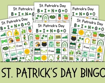 St. Patrick’s Day Printable Bingo Cards | St. Patrick’s Day Activities for Kids, Teens & Adults | St. Patty’s Games | Leprechaun Bingo Game