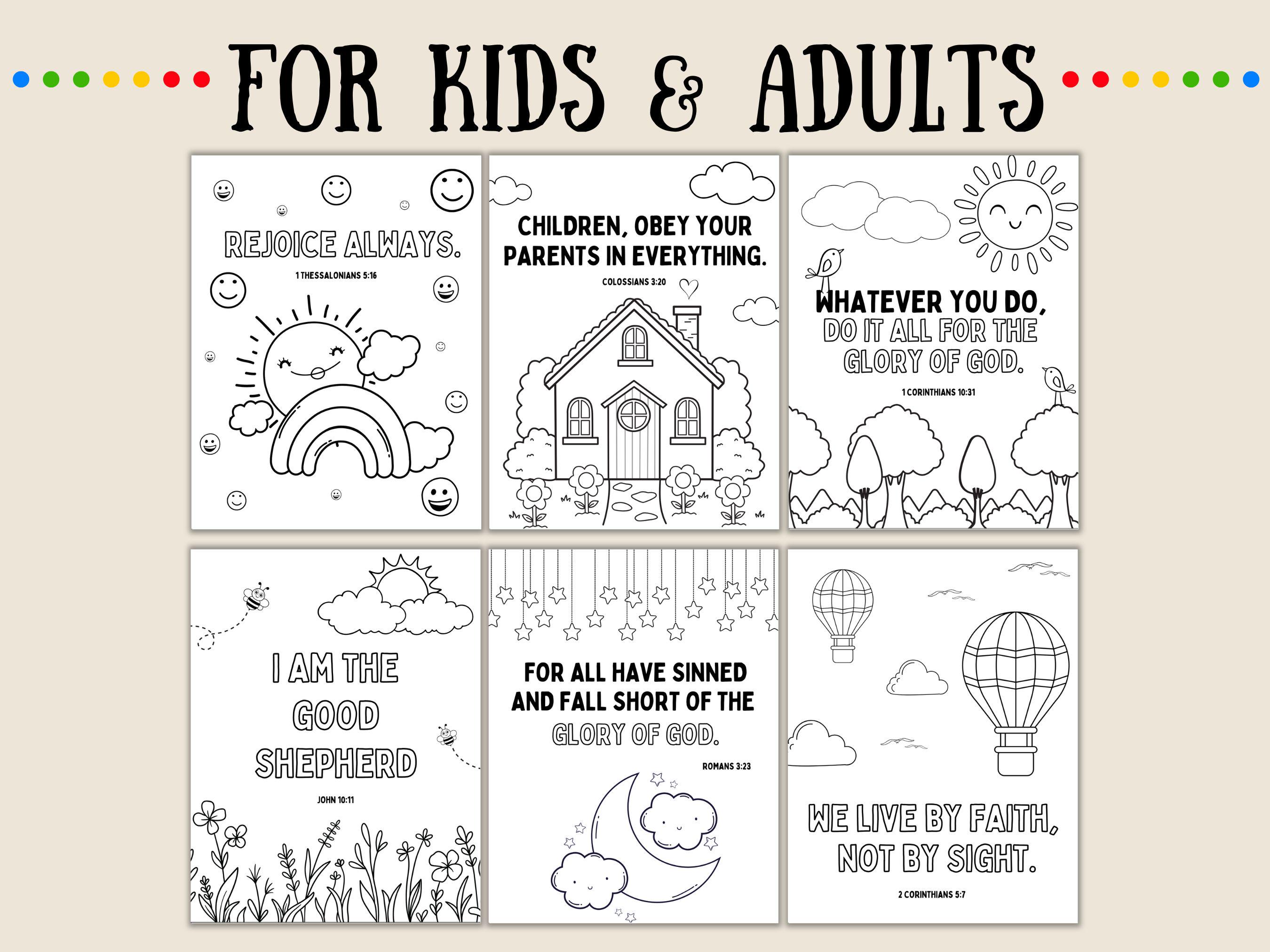 Bible Verse Coloring Pages for Kids | Printable Coloring Book for ...