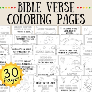 Bible Verse Coloring Pages for Kids | Printable Coloring Book for Children | Bible Quotes | Sunday School Coloring Pages Scripture Study