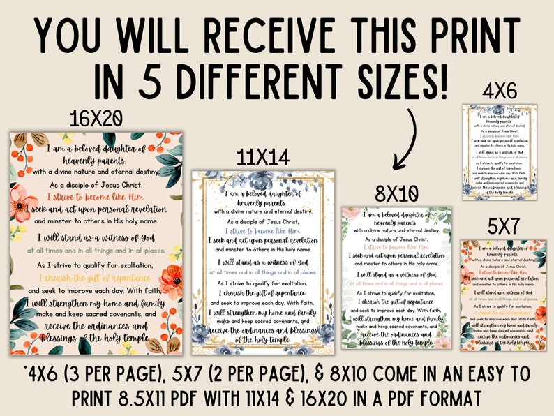New Young Women Theme Poster Printable Latter-day Saints YW - Etsy