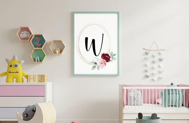 Floral Nursery Wall Decor Printable Baby Girl Nursery Decor, Floral