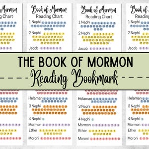 Book of Mormon Reading Chart Bookmark | Printable Bookmark for Book of Mormon Scripture Reading
