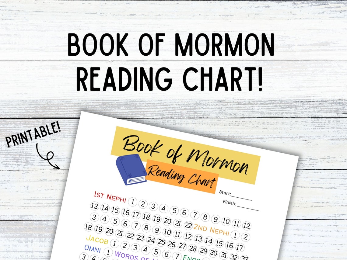 Printable Book of Mormon Reading Chart Printable Reading Chart LDS ...