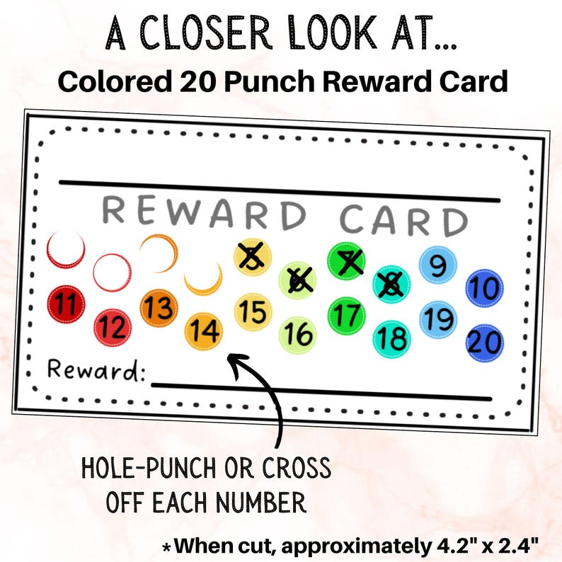 Kids Printable Reward Cards | Reward Punch Card for Kids | Reward ...