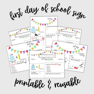 First Day of School Reusable Sign | Last Day of School Reusable Sign | Printable Back to School | 1st Day of School | Instant Download