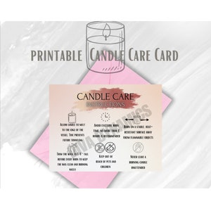 Candle Care Cards | Small Business care cards | Candle business | Digital Files | Instant Download | Candle Care Guild