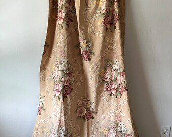 Two Pairs of Vintage 1940s Matching Floral Cotton Print Curtains