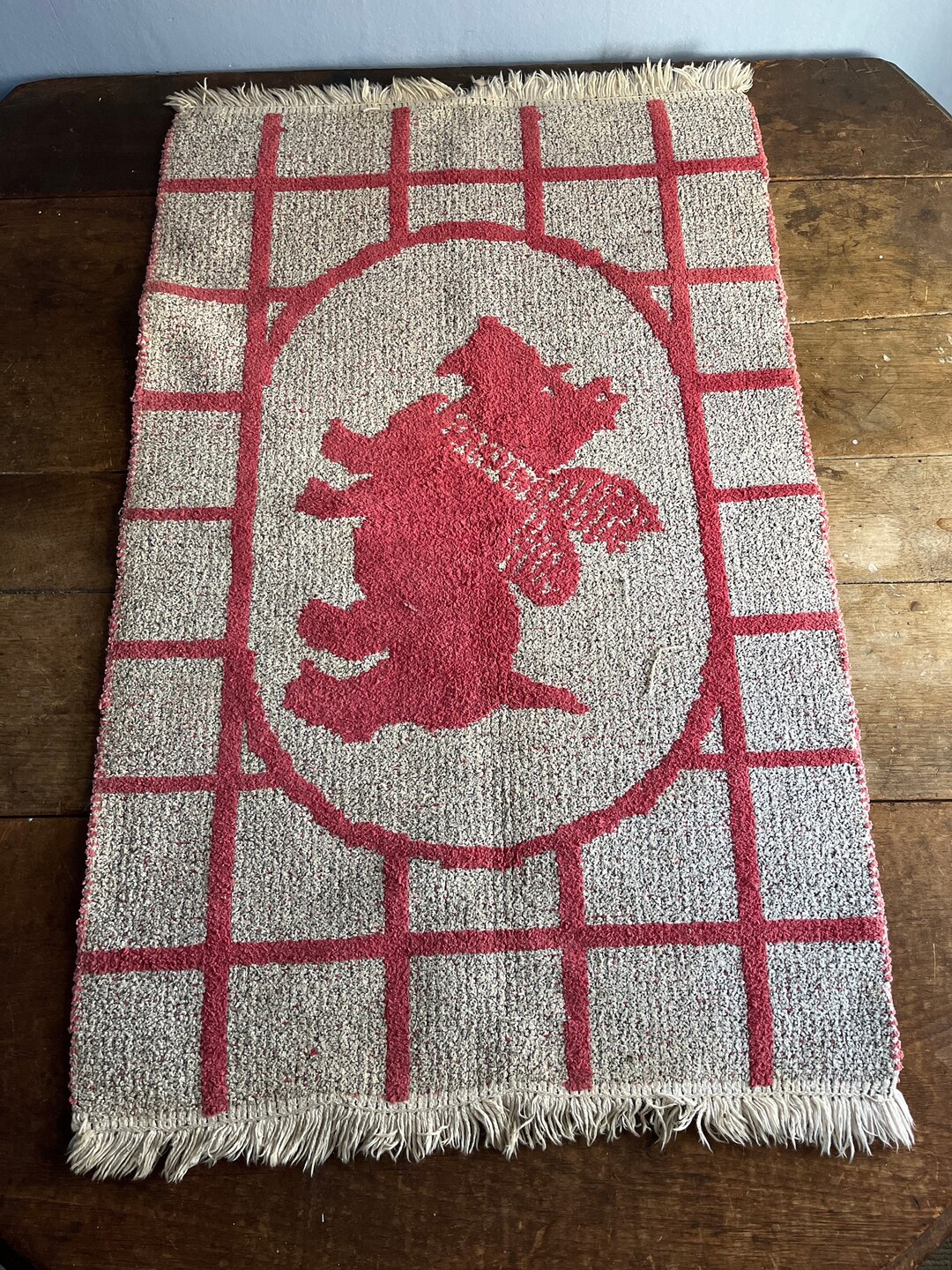 Scotty Rug Mat Vintage 1930s Scotty Dog Red Grid Small Rug Door Mat - Etsy