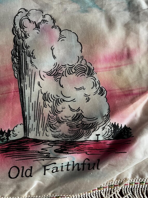 Vintage 1940s 1950s Yellowstone Souvenir Pillow Cover Mother and