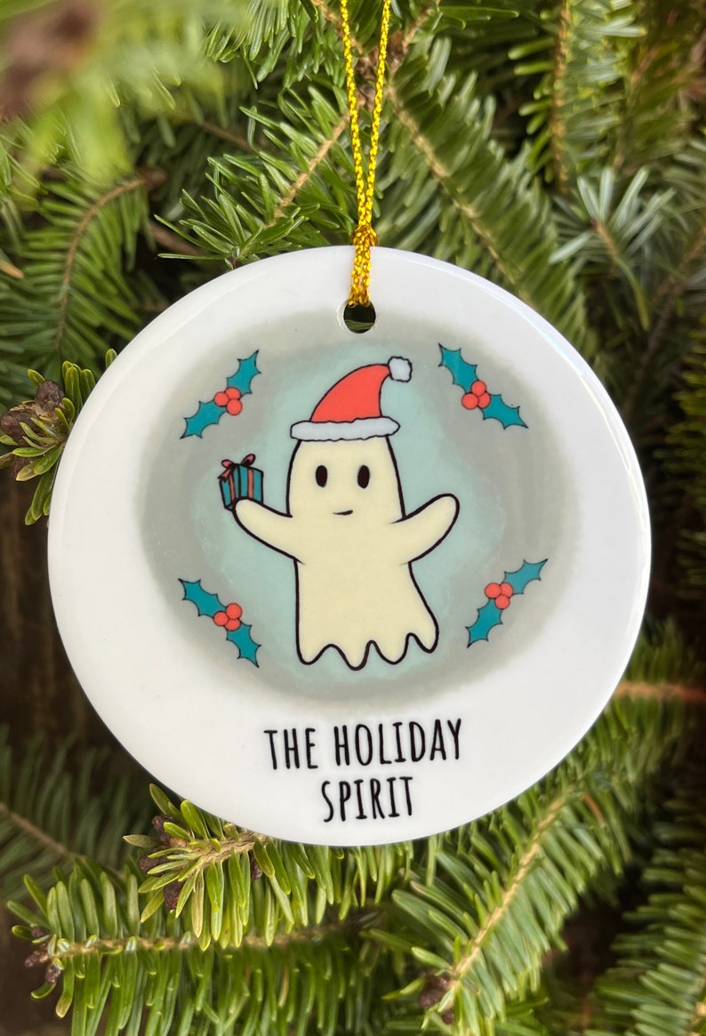 The Holiday Spirit Ghost Halloween Christmas Ornament image 1