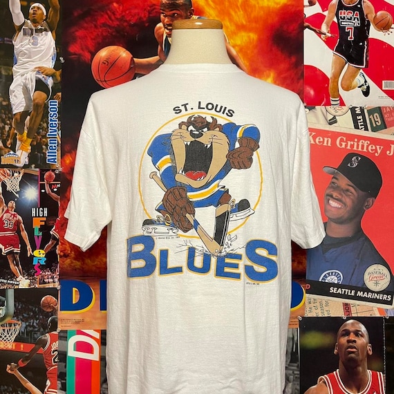 NHL St Louis Blues Vintage 90's Nutmeg Long Sleeve Sports Polo – American  Vintage Clothing Co.