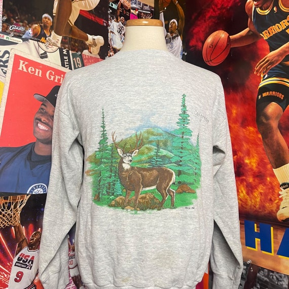 Vintage Nature Deer Animal Colorado Crewneck Pull… - image 1