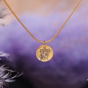 Stainless Steel double layered chain necklace with engraved Hmong woman, gift for her, Hmong inspired