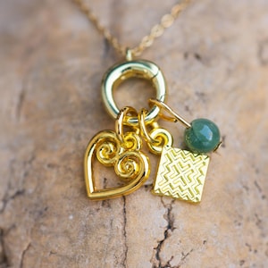 Interchangeable Hmong Charm Necklace, Stainless Steel, Women Necklace, Gift