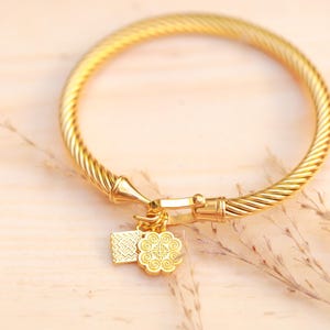 Stainless Steel Buckle Bracelet with Hmong Charms